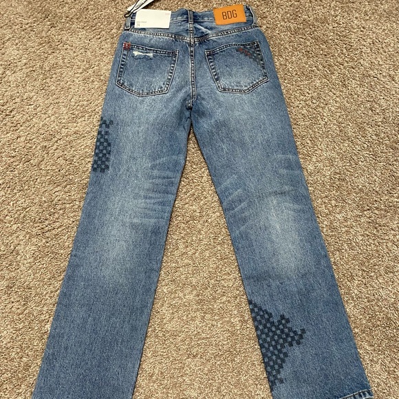 BDG Loose Straight Jean - Embroidered Crossword NWT - Picture 5 of 9